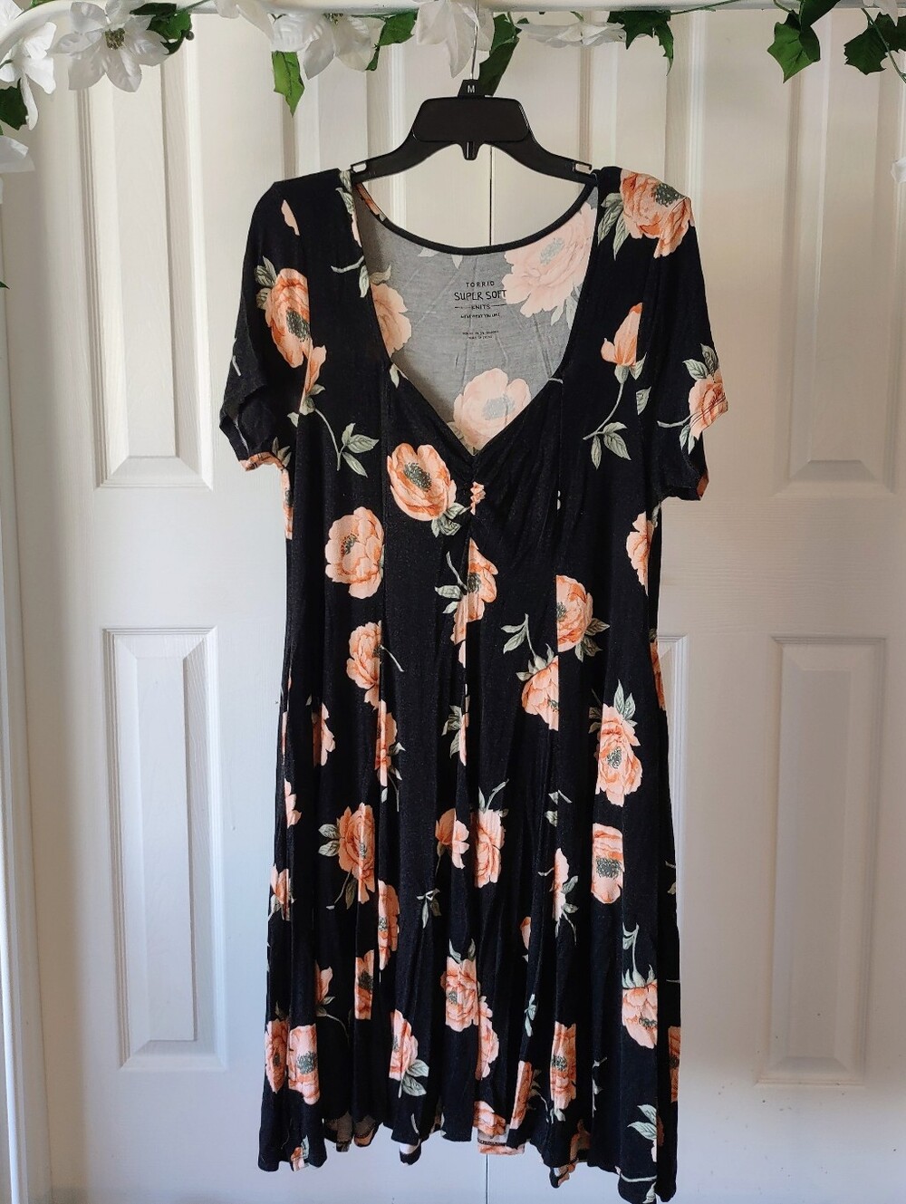 Black Floral Knit Dress